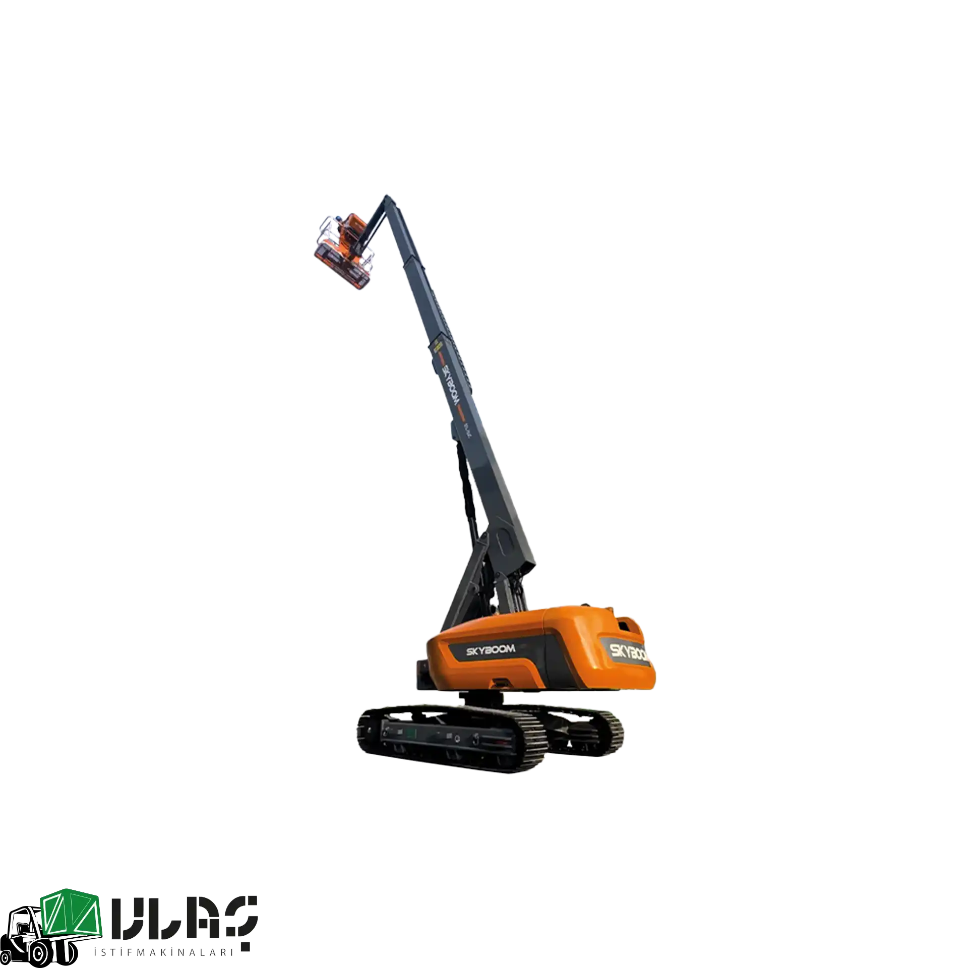 21 metre çalışma yüksekliğine sahip paletli teleskopik manlift — Ulaş İstif Makinaları tarafından sunulan, güçlü Yanmar motoru, otomatik dengeleme sistemi ve paletli yürüyüş yapısıyla zorlu zeminlerde maksimum denge ve performans sağlayan profesyonel erişim platformu görseli.